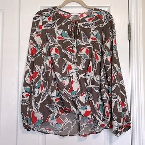 Lush patterned long sleeve blouse, EUC, size large